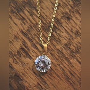 Gold Crystal Necklace and Earring set